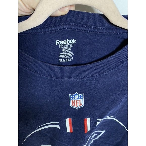 New England Patriots Reebok‎ Shirt Adult Extra Large Blue NFL Logo Tee Mens. - Picture 5 of 9